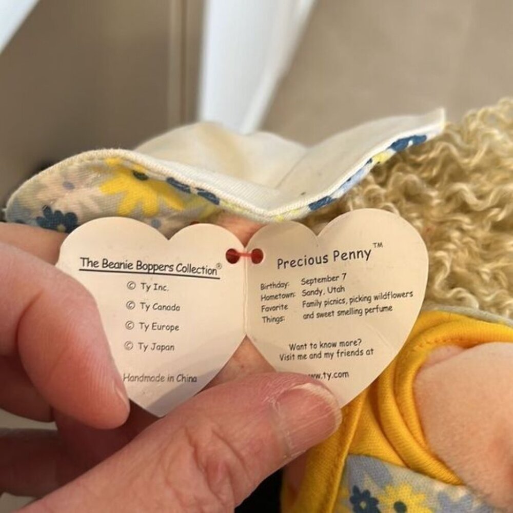 Vintage Ty Beanie Boppers Dolls - Beanie Babies Doll- Precious Penny - Picture 8 of 9